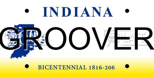 GROOVER Indiana License Plate