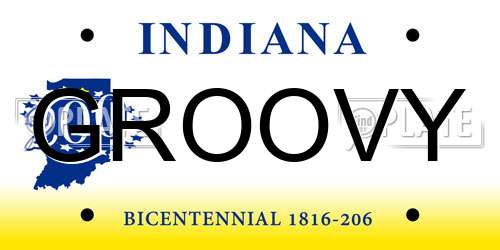 GROOVY Indiana License Plate
