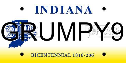 GRUMPY9 Indiana License Plate