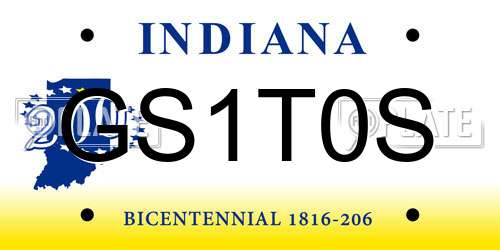 GS1T0S Indiana License Plate