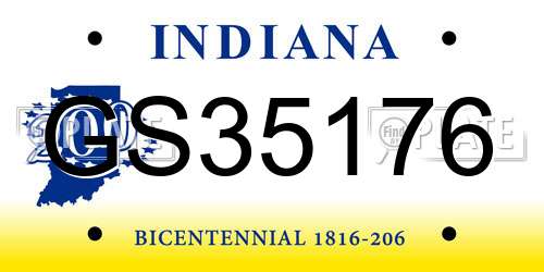 GS35176 Indiana License Plate