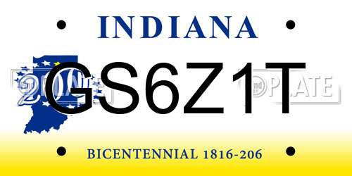 GS6Z1T Indiana License Plate