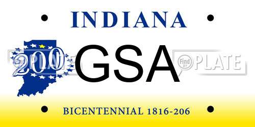 GSA Indiana License Plate