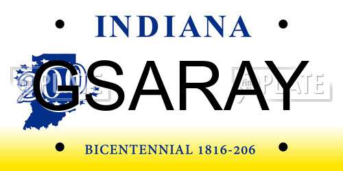 GSARAY Indiana License Plate