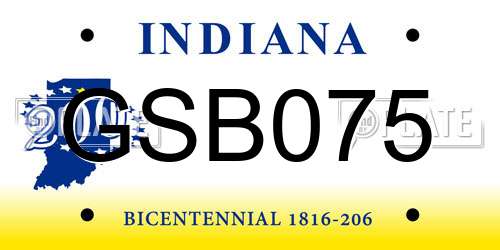 GSB075 Indiana License Plate