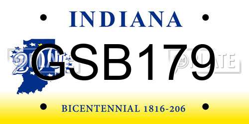 GSB179 Indiana License Plate