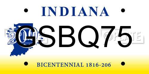 GSBQ75 Indiana License Plate