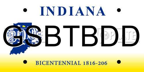 GSBTBDD Indiana License Plate