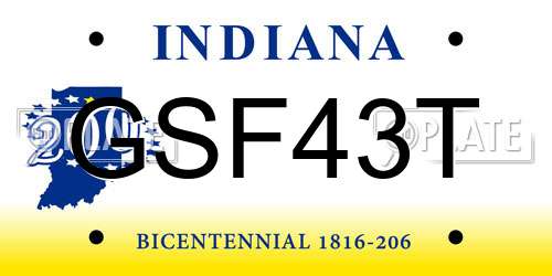 GSF43T Indiana License Plate