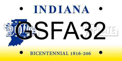 GSFA32 Indiana License Plate