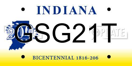 GSG21T Indiana License Plate