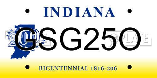 GSG25O Indiana License Plate