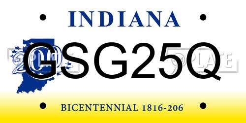 GSG25Q Indiana License Plate