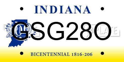 GSG28O Indiana License Plate