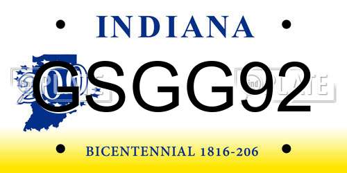 GSGG92 Indiana License Plate