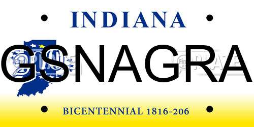 GSNAGRA Indiana License Plate