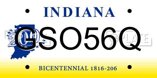 GSO56Q Indiana License Plate