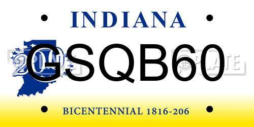 GSQB60 Indiana License Plate