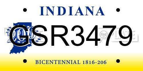 GSR3479 Indiana License Plate