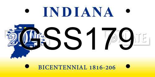 GSS179 Indiana License Plate