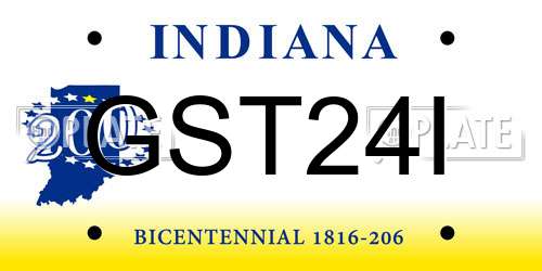 GST24I Indiana License Plate