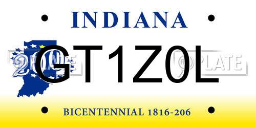 GT1Z0L Indiana License Plate