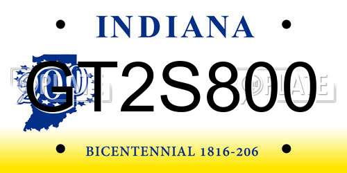 GT2S800 Indiana License Plate