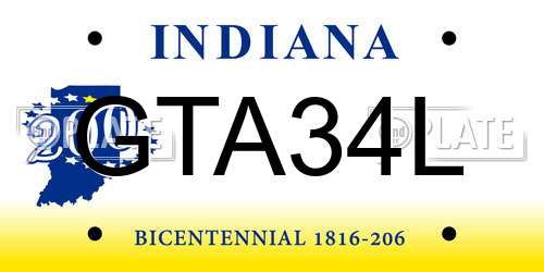 GTA34L Indiana License Plate