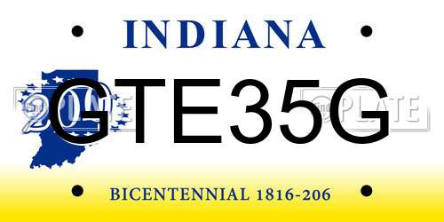 GTE35G Indiana License Plate