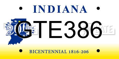GTE386 Indiana License Plate