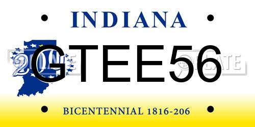 GTEE56 Indiana License Plate