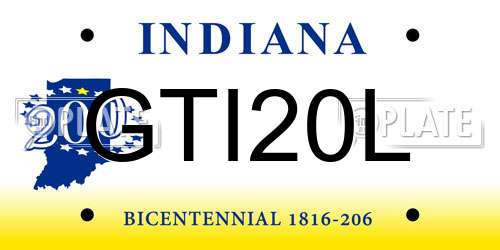 GTI20L Indiana License Plate