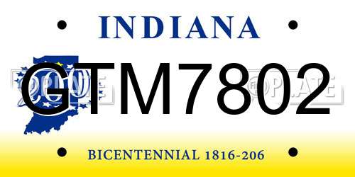 GTM7802 Indiana License Plate