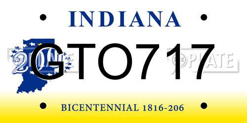 GTO717 Indiana License Plate