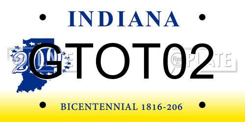 GTOT02 Indiana License Plate