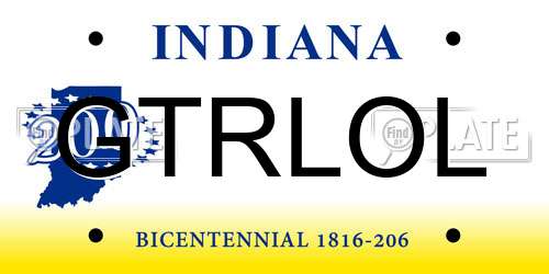 GTRLOL Indiana License Plate
