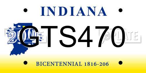GTS470 Indiana License Plate