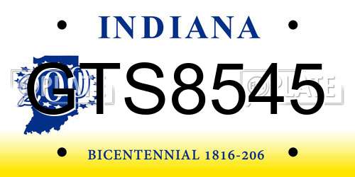 GTS8545 Indiana License Plate