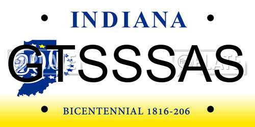 GTSSSAS Indiana License Plate