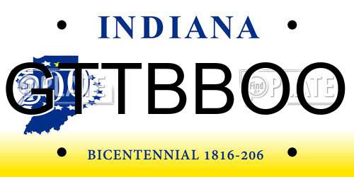 GTTBBOO Indiana License Plate