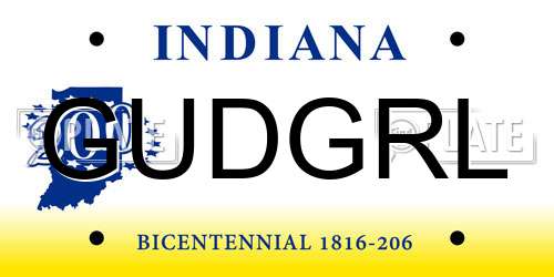 GUDGRL Indiana License Plate
