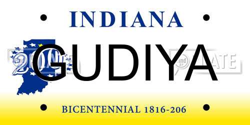 GUDIYA Indiana License Plate