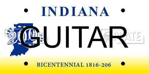 GUITAR Indiana License Plate