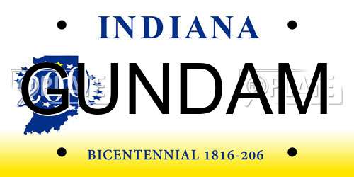 GUNDAM Indiana License Plate