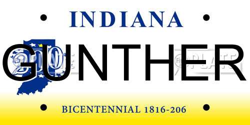 GUNTHER Indiana License Plate
