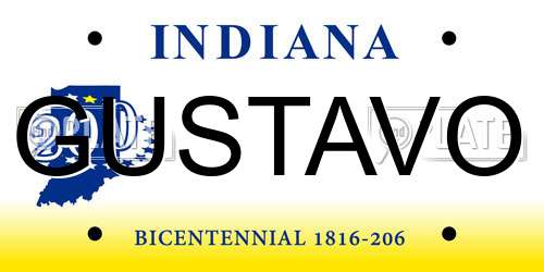 GUSTAVO Indiana License Plate