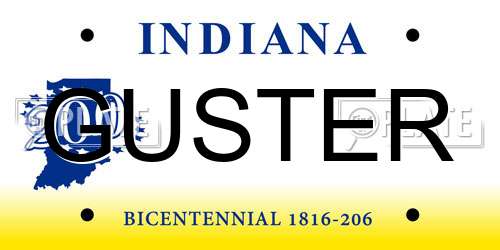 GUSTER Indiana License Plate