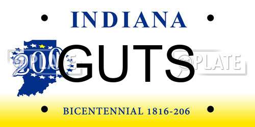 GUTS Indiana License Plate