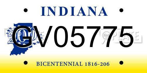 GV05775 Indiana License Plate