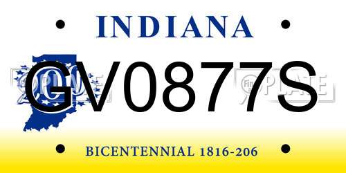 GV0877S Indiana License Plate